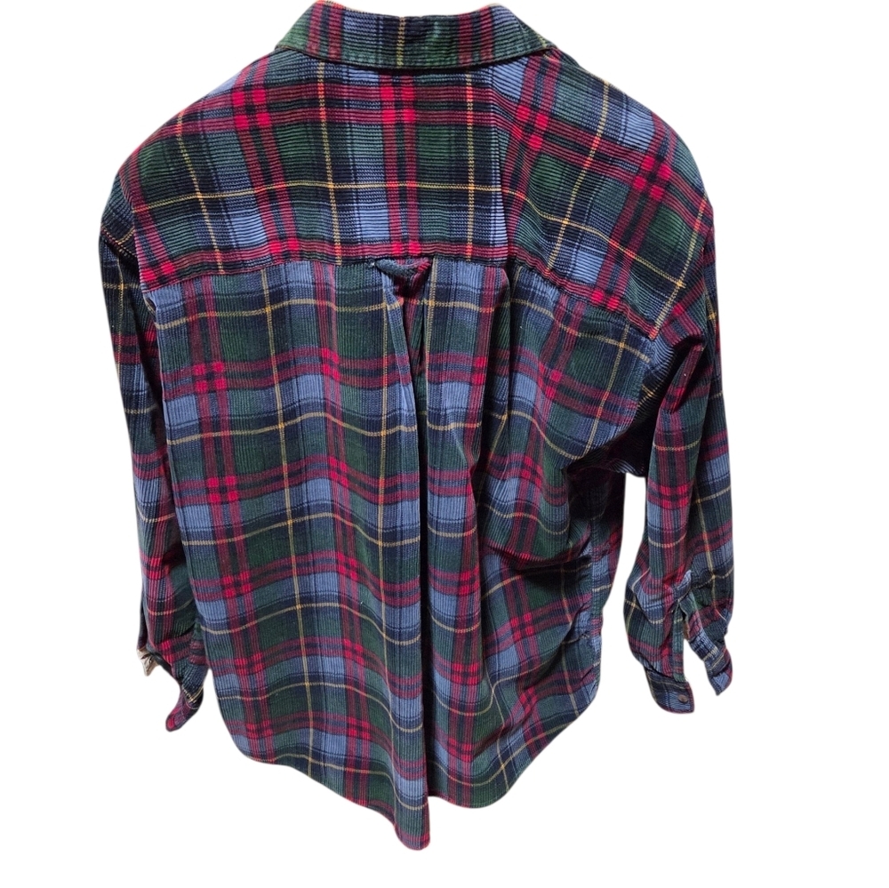Y2K Ralph Lauren CHAPS Vintage Corduroy Plaid Shirt Size Large - Picture 2 of 6